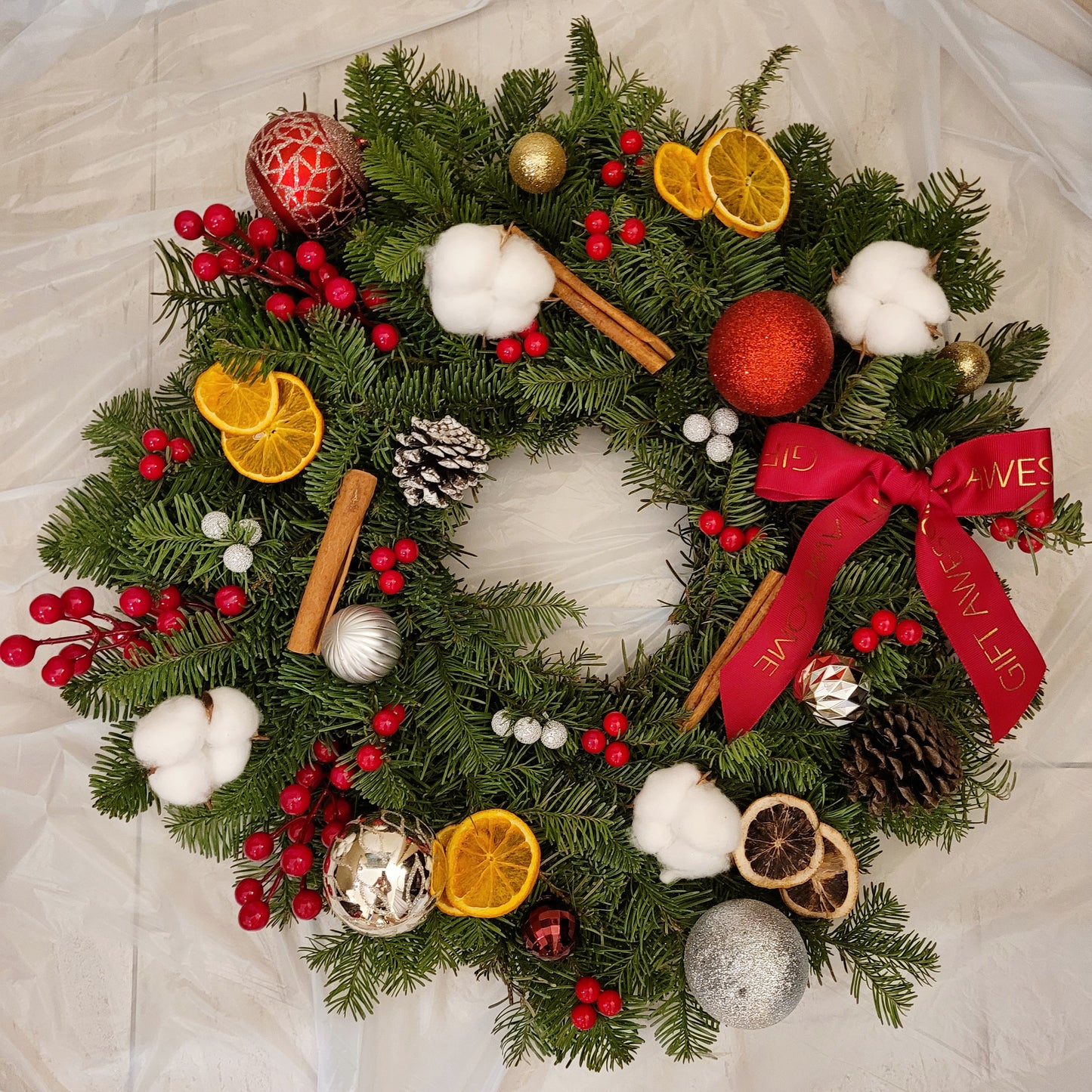 Christmas Nobel Wreath with Dried Fruits