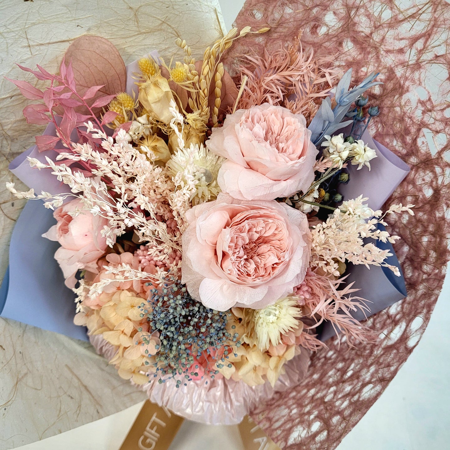 Blossom Pink Preserved Flowers Bouquet