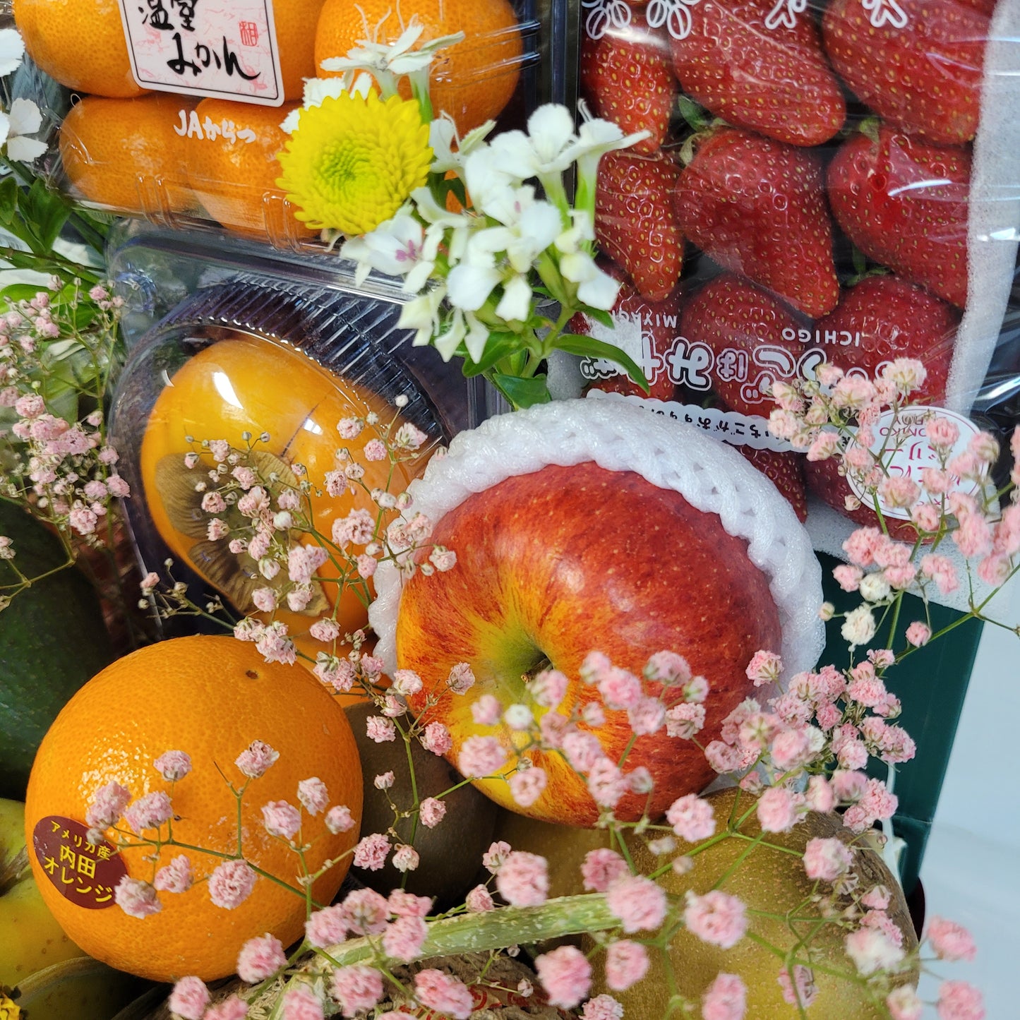 豪華花花水果禮籃