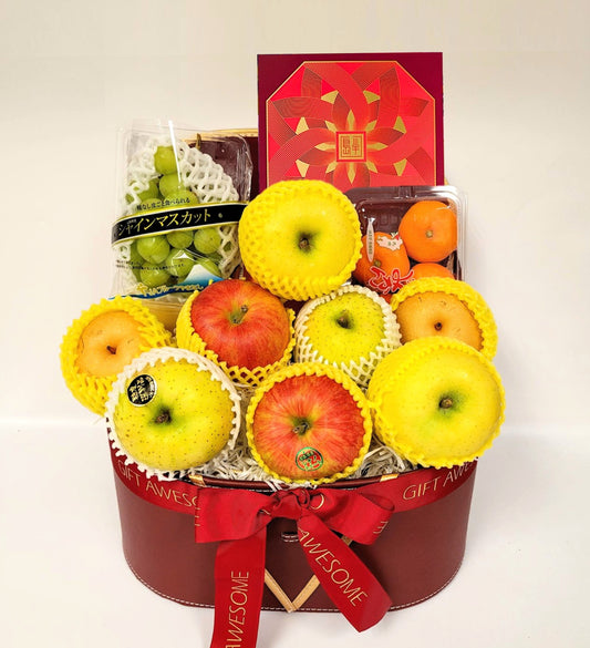 Mid Autumn Deluxe Japanese & Korean Fruit Hamper with The Peninsula Mooncakes