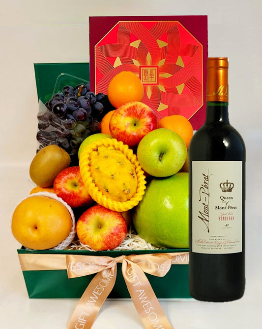 Green Delights Fruit Hamper with The Peninsula Mooncakes