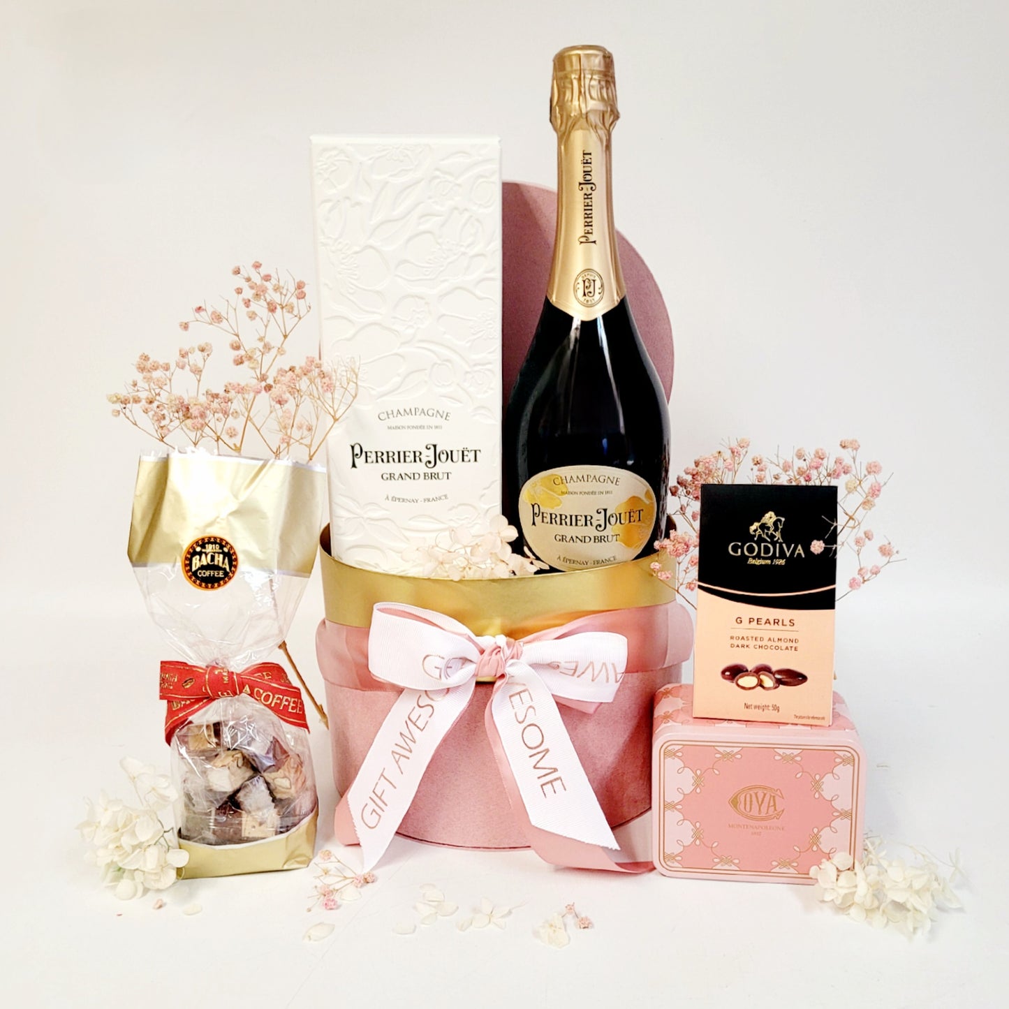 Blossom Pink Gift Hamper with Perrier-Jouet Champagne