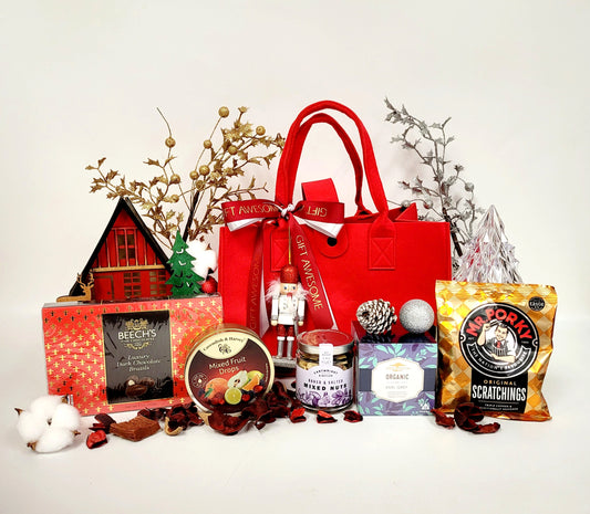 Red Winter Christmas Gift Basket