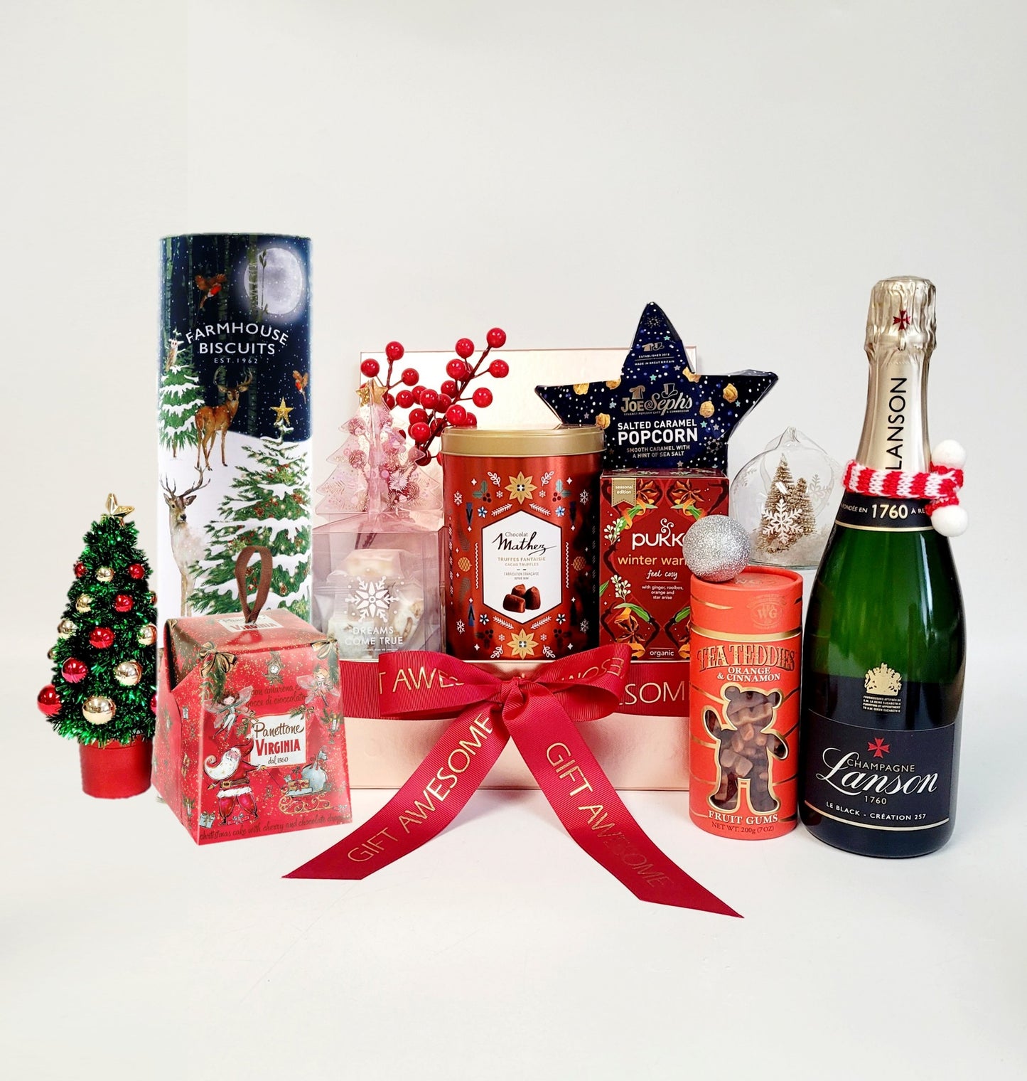 Rose Gold Merry Christmas Hamper & Champagne
