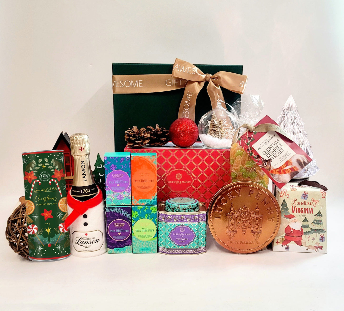 Festive Christmas Gift Hamper with Champagne