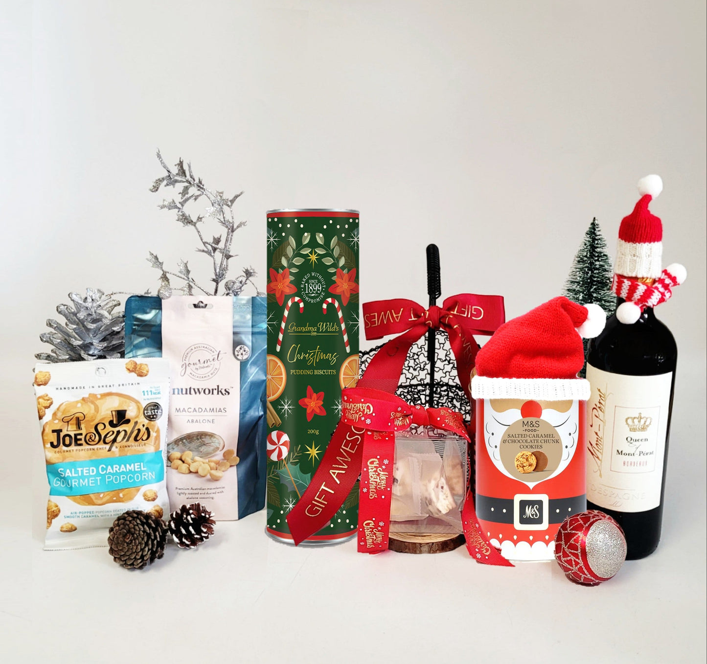 聖誕快樂禮籃配紅酒