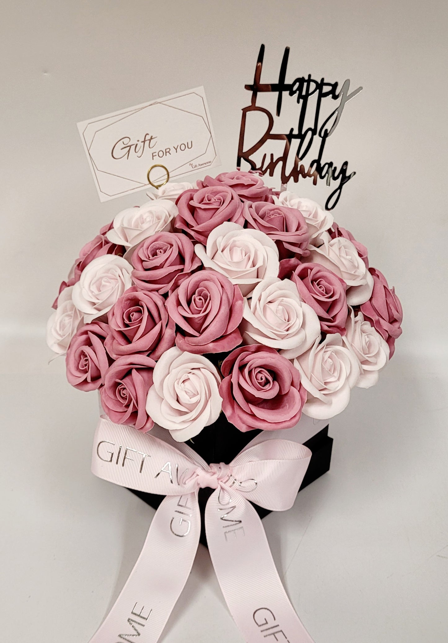 Sweet Pink Rose Soap Flowers Box