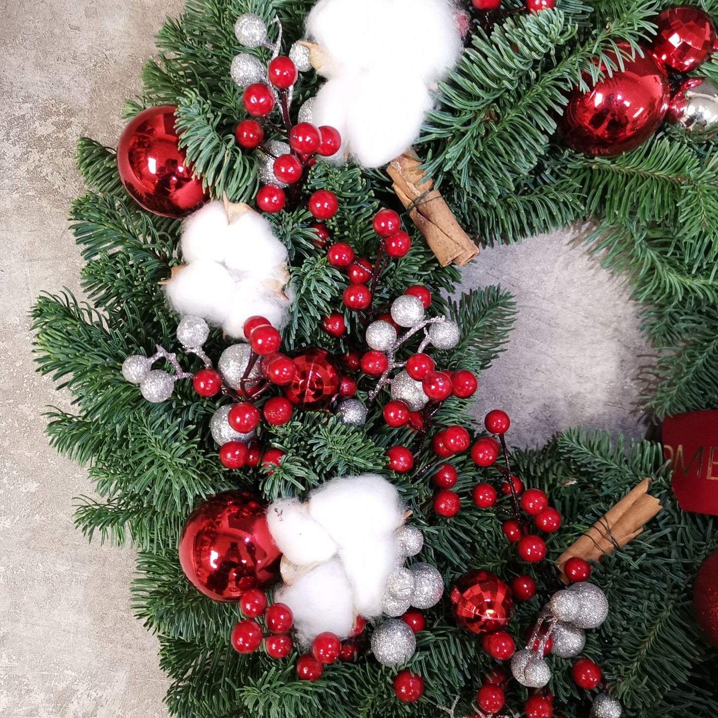 Christmas Red Nobel Wreath 50cm
