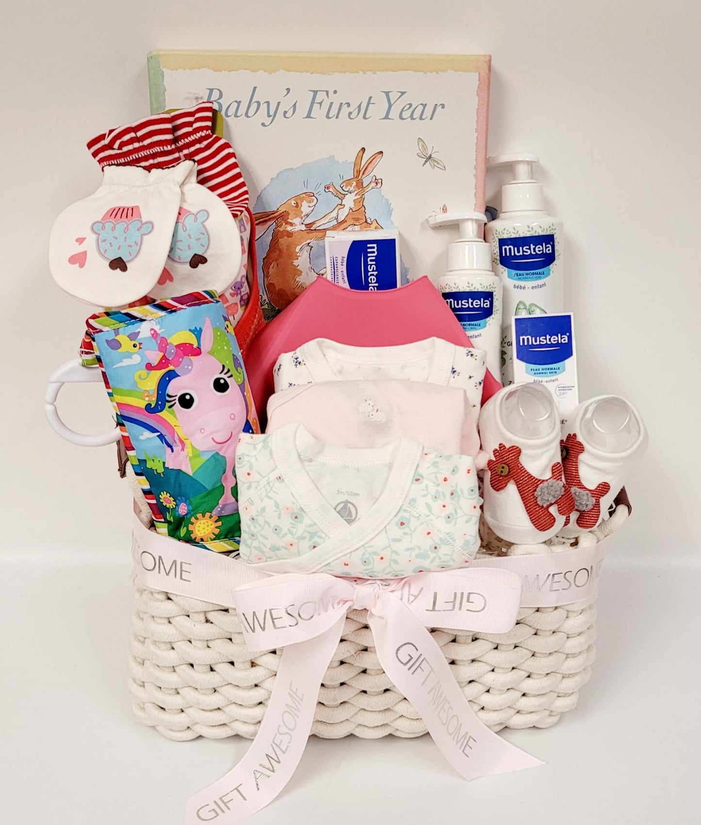 My First Year Baby Girl Hamper with Balloons