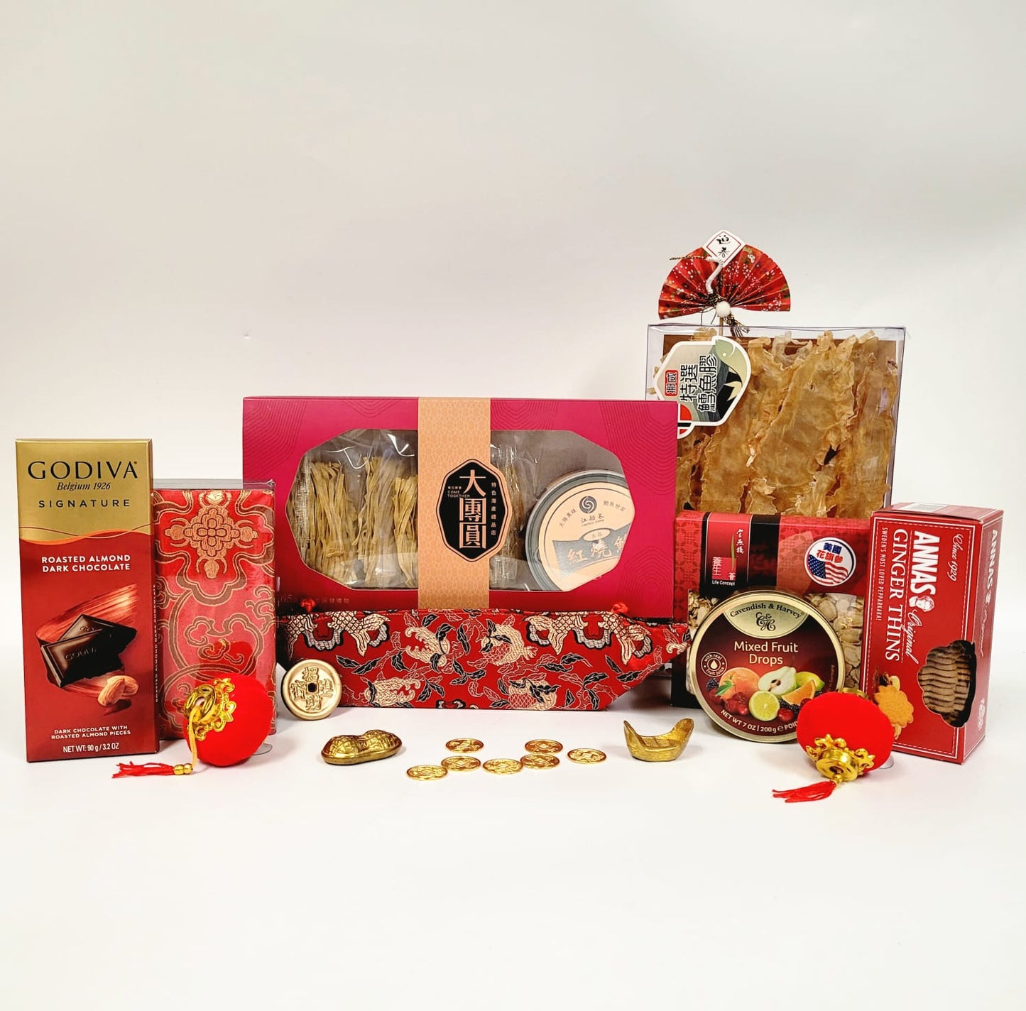 Festive Red Gourmet Hamper with Tea