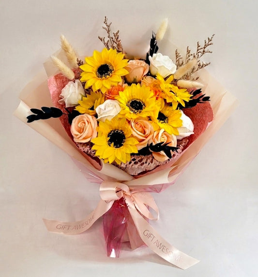 Sunflower Cheer Scented Soap Flower Bouquet