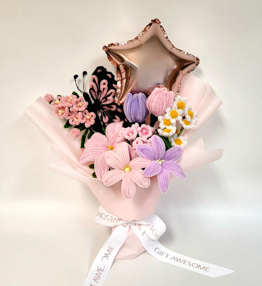 Starry Butterfly Twist Stick Flowers Bouquet