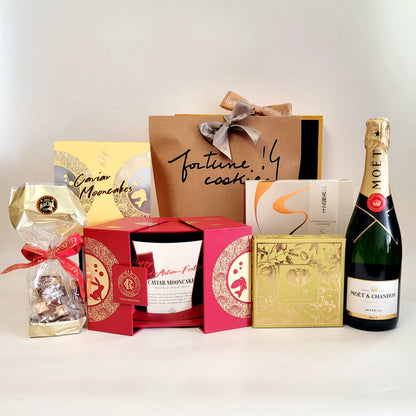Starry Wishes Hamper with Royal Caviar Club Mooncakes & Wine