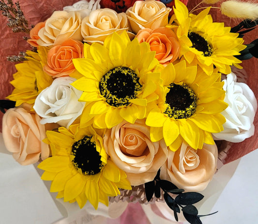 Sunflower Cheer Scented Soap Flower Bouquet