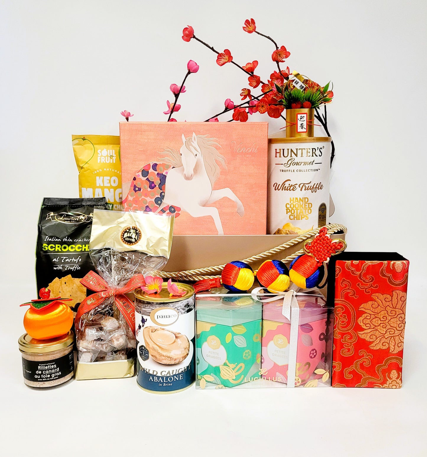 Lucky Horse Golden Hamper Set with Tea