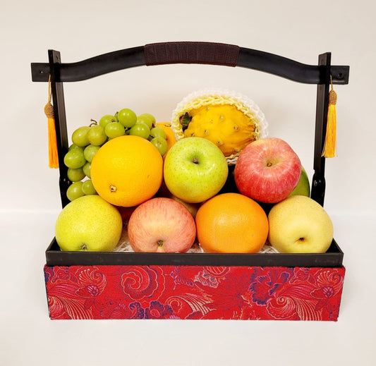 Red Brocade Fruit Hamper