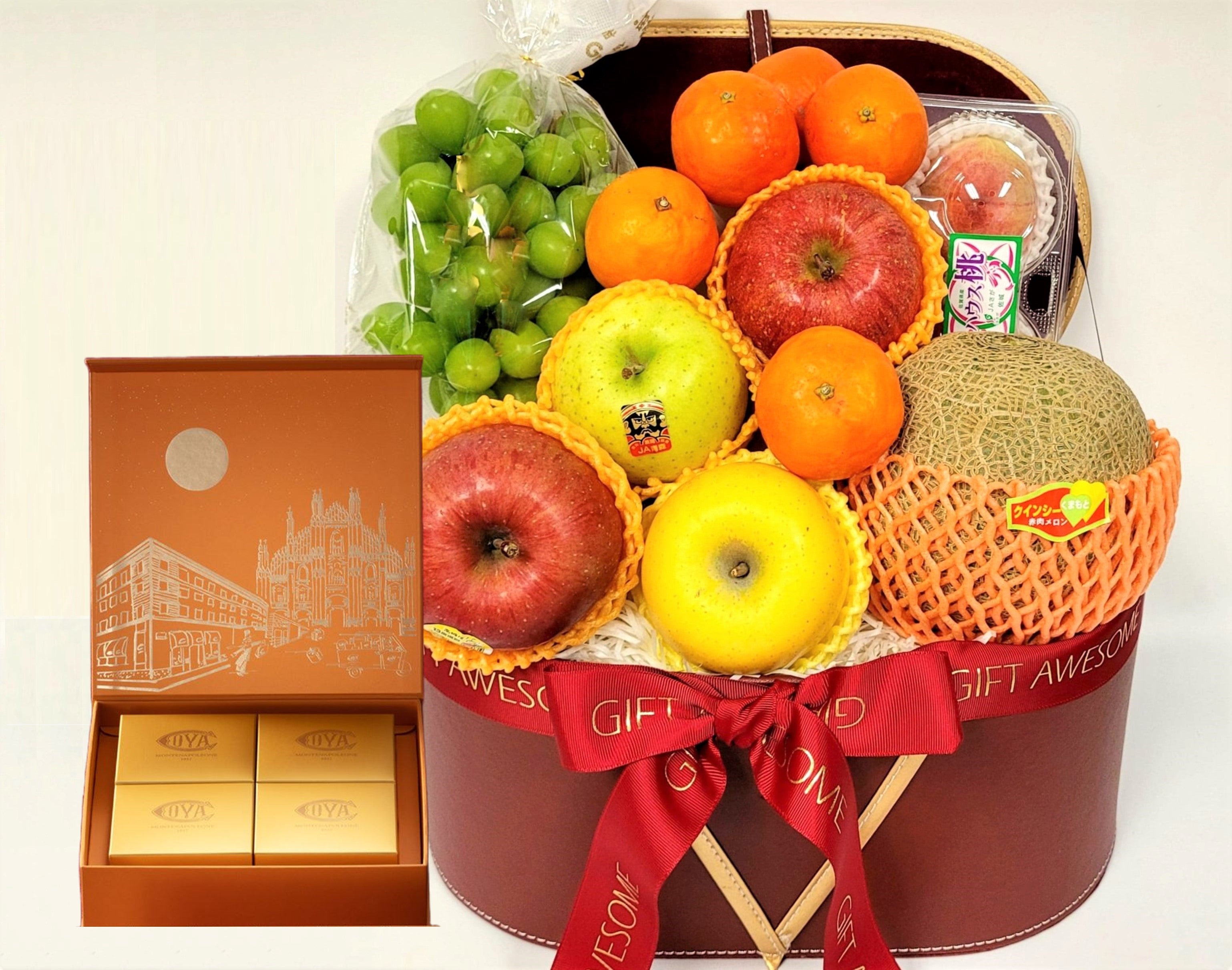 Mid Autumn Deluxe Japanese Fruit Hamper with Cova Mooncakes – Gift Awesome