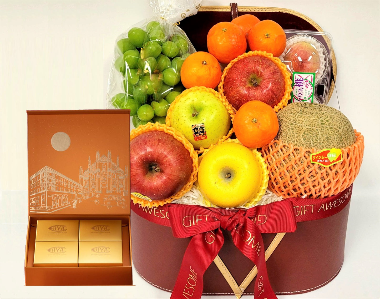 Mid Autumn Deluxe Japanese Fruit Hamper with Cova Mooncakes