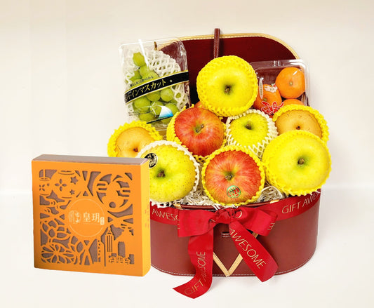 Mid Autumn Deluxe Japanese & Korean Fruit Hamper with Imperial Patisserie Mooncakes