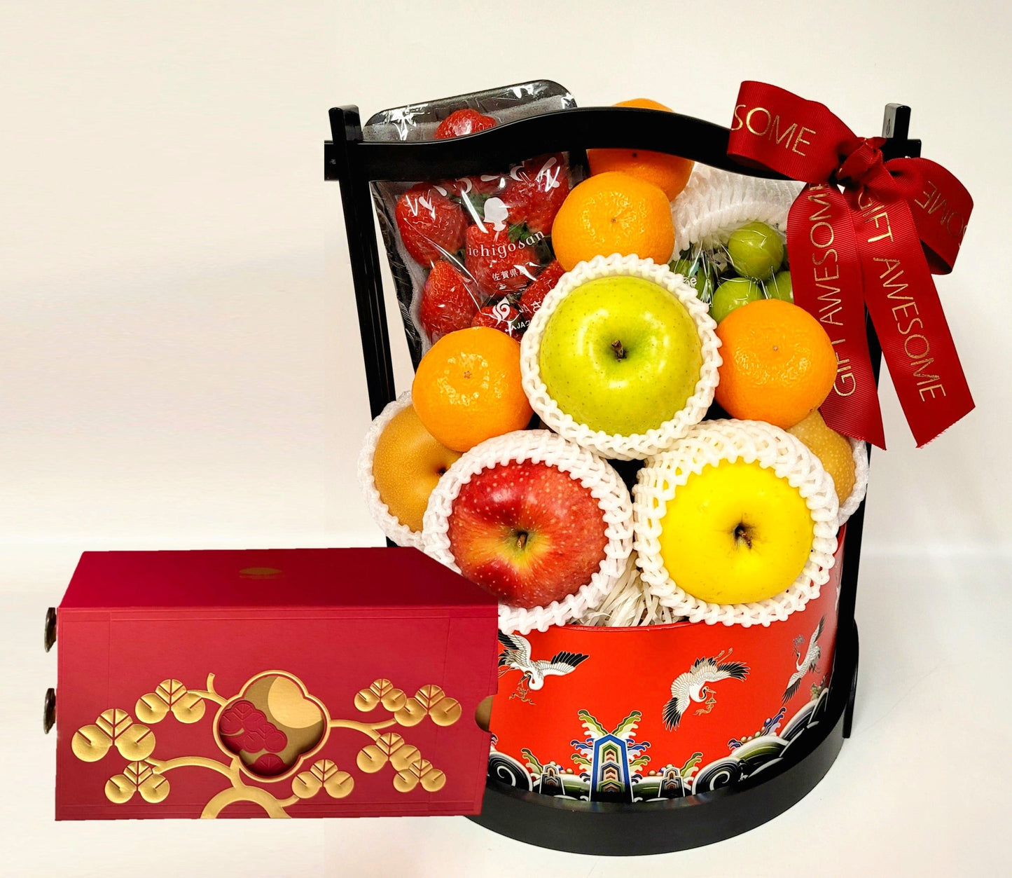 Fortune Crane Japanese & Korean Fruit Hamper with Mandarin Oriental Mooncakes