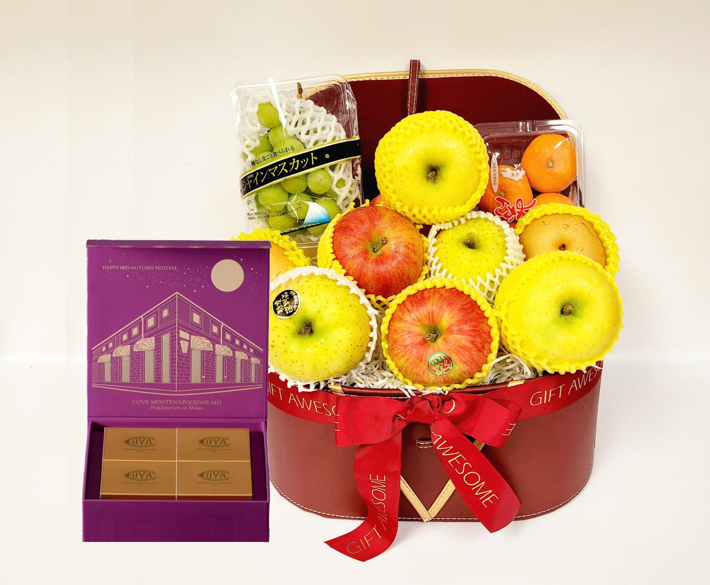 Mid Autumn Deluxe Japanese & Korean Fruit Hamper with Cova Mooncakes