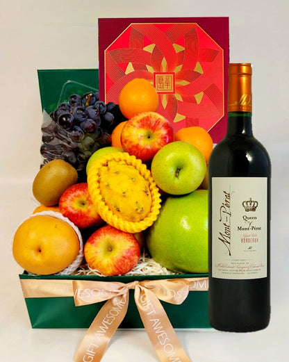 Green Delights Fruit Hamper with The Peninsula Mooncakes