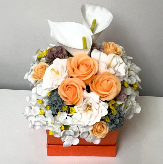 橙色花束香皂花