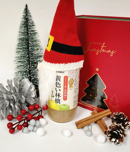 紅色聖誕老人禮物袋與果汁3套