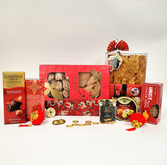 Festive Red Gourmet Hamper with Tea