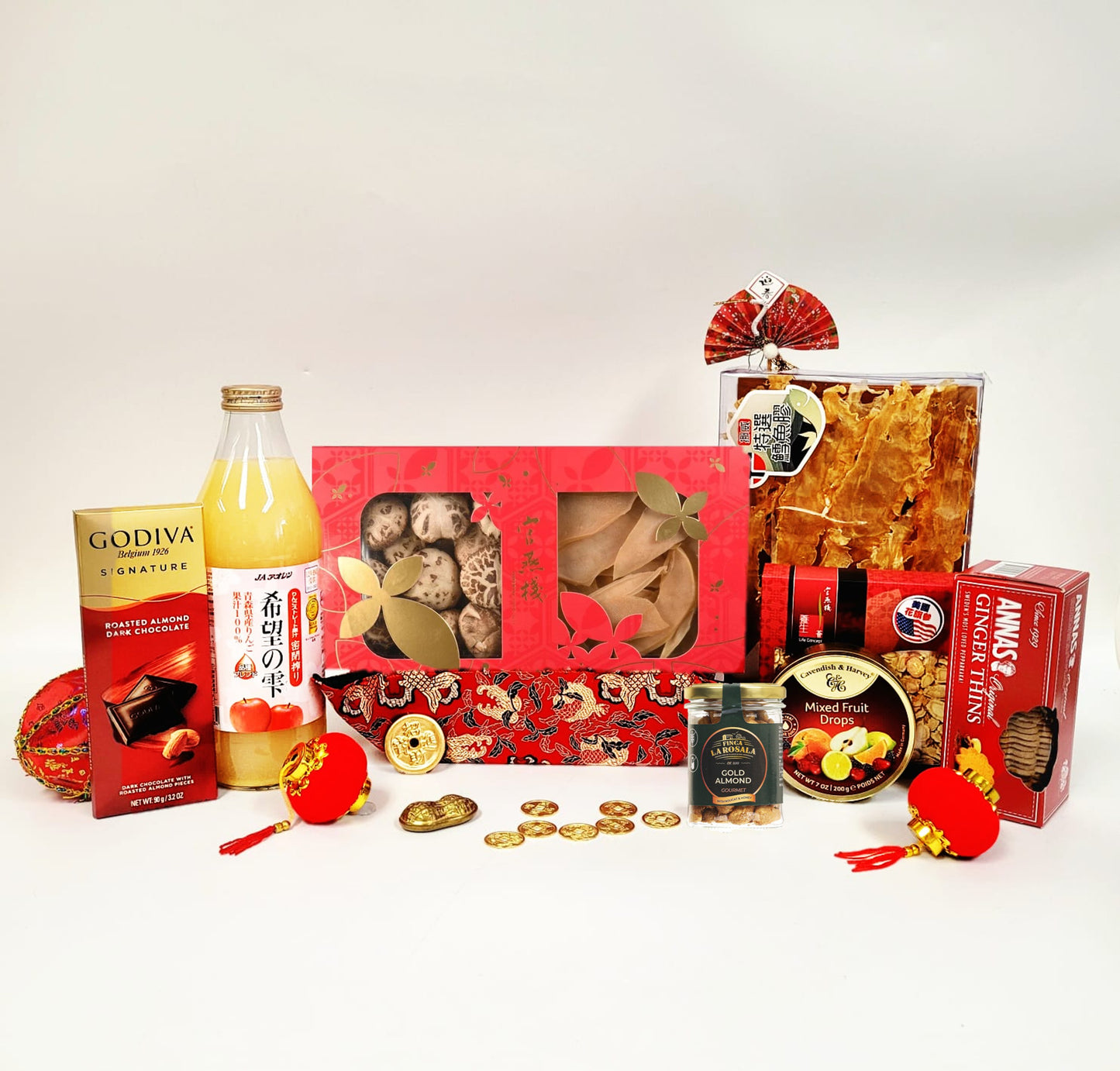 Festive Red Gourmet Hamper with Juice