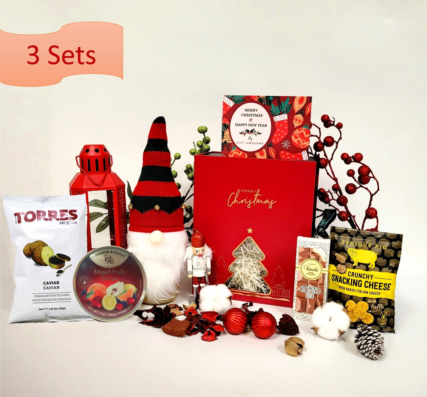 Red Tree Santa Christmas Gift Box 3 Sets