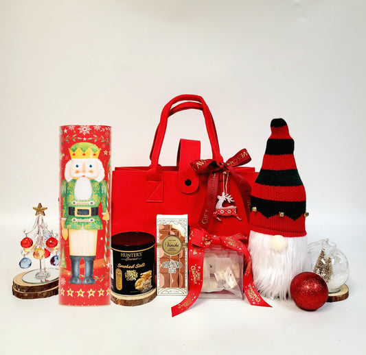 Red Santa Christmas Gift Bag with Juice