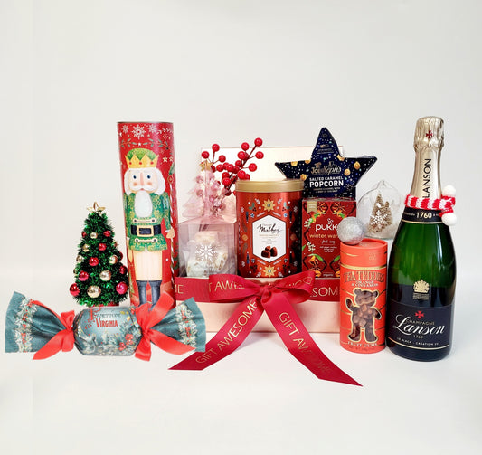 Rose Gold Merry Christmas Hamper & Champagne