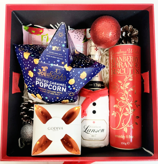 Festive Red Christmas Gift Box & Mini Lanson