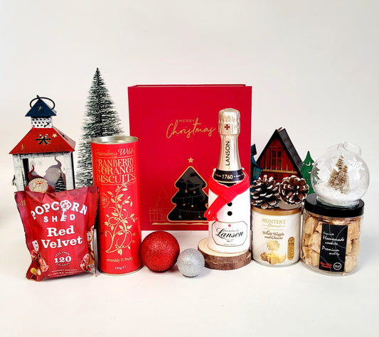 Christmas Tree Gift Box with Mini Champagne