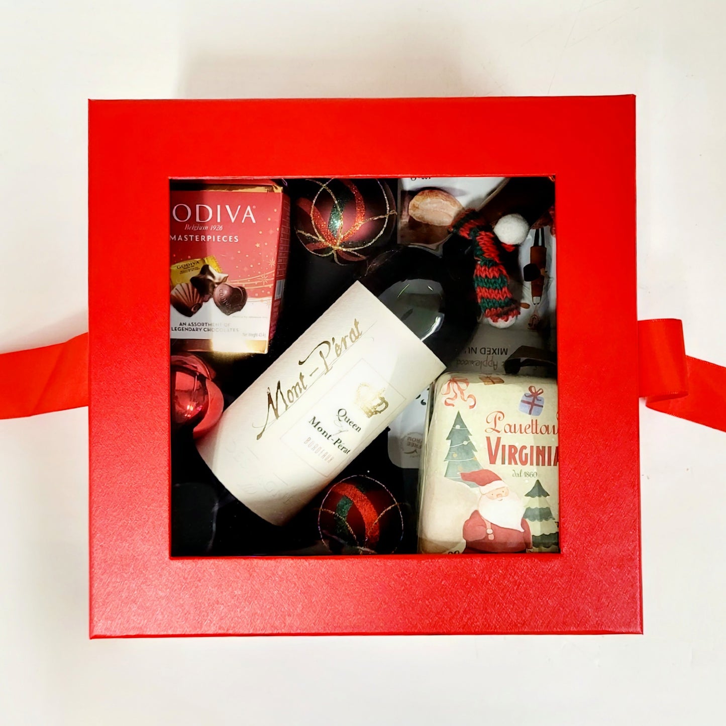 Santa Christmas Gift Hamper with Red Wine