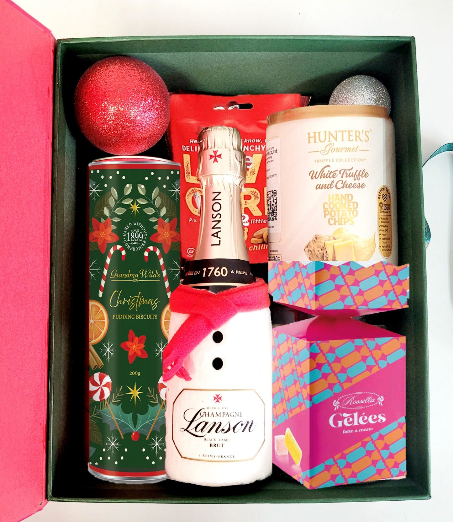 Christmas Tree Gift Box with Mini Champagne