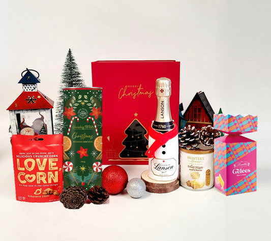Christmas Tree Gift Box with Mini Champagne