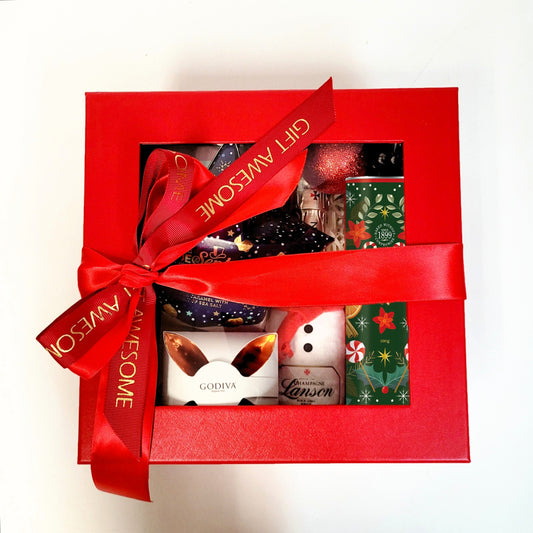 Festive Red Christmas Gift Box & Mini Lanson