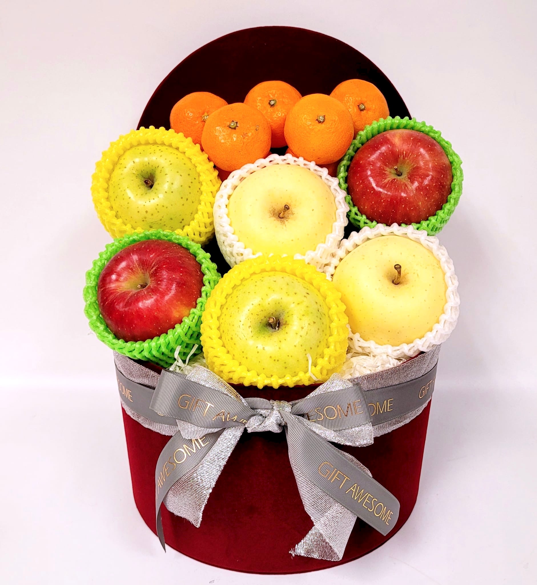Japanese Fruit Hamper (Red Round Box) Gift Awesome