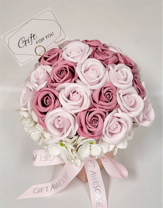 Love Pink Rose Bouquet Scented Soap Flower