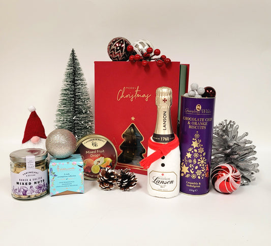Merry Christmas Gift Box with Lanson Mini Champagne