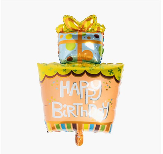 Orange Birthday Gift Balloon