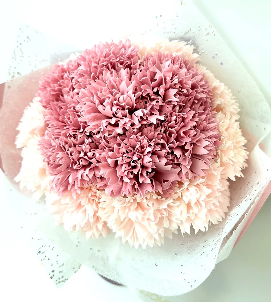 Pink Carnation Soap Flower Bouquet