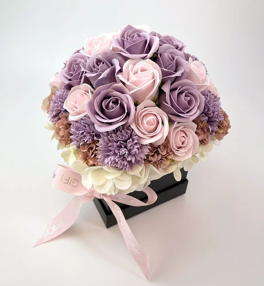 Purple & Pink Rose Bouquet Scented Soap Flower