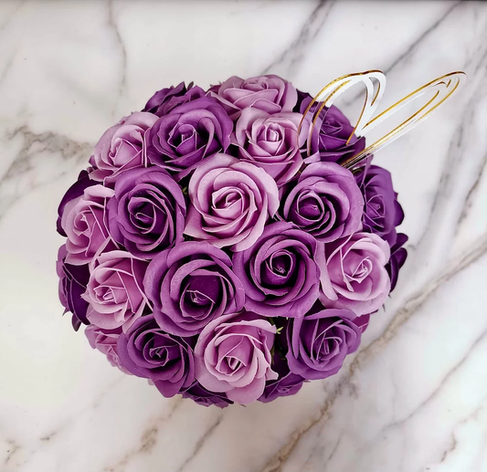 Purple Rose Bouquet Scented Soap Flower