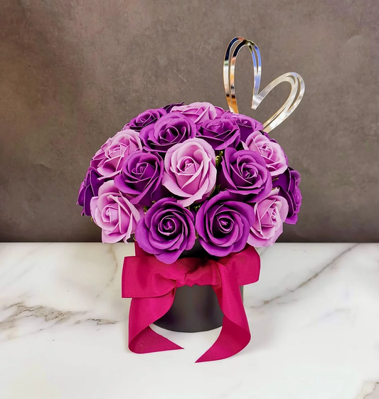 Purple Rose Bouquet Scented Soap Flower