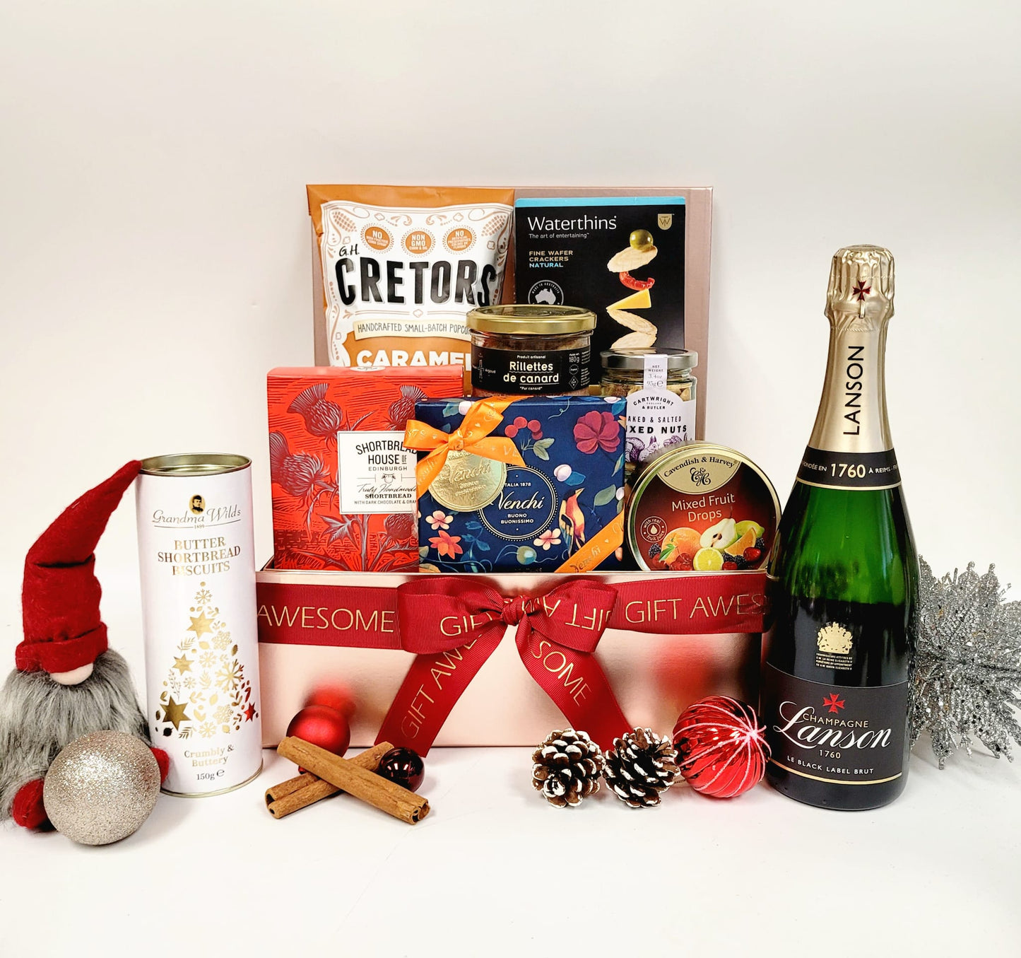 Rose Gold Blessing Christmas Hamper with Wine