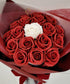Red & White Rose Soap Flower Bouquet