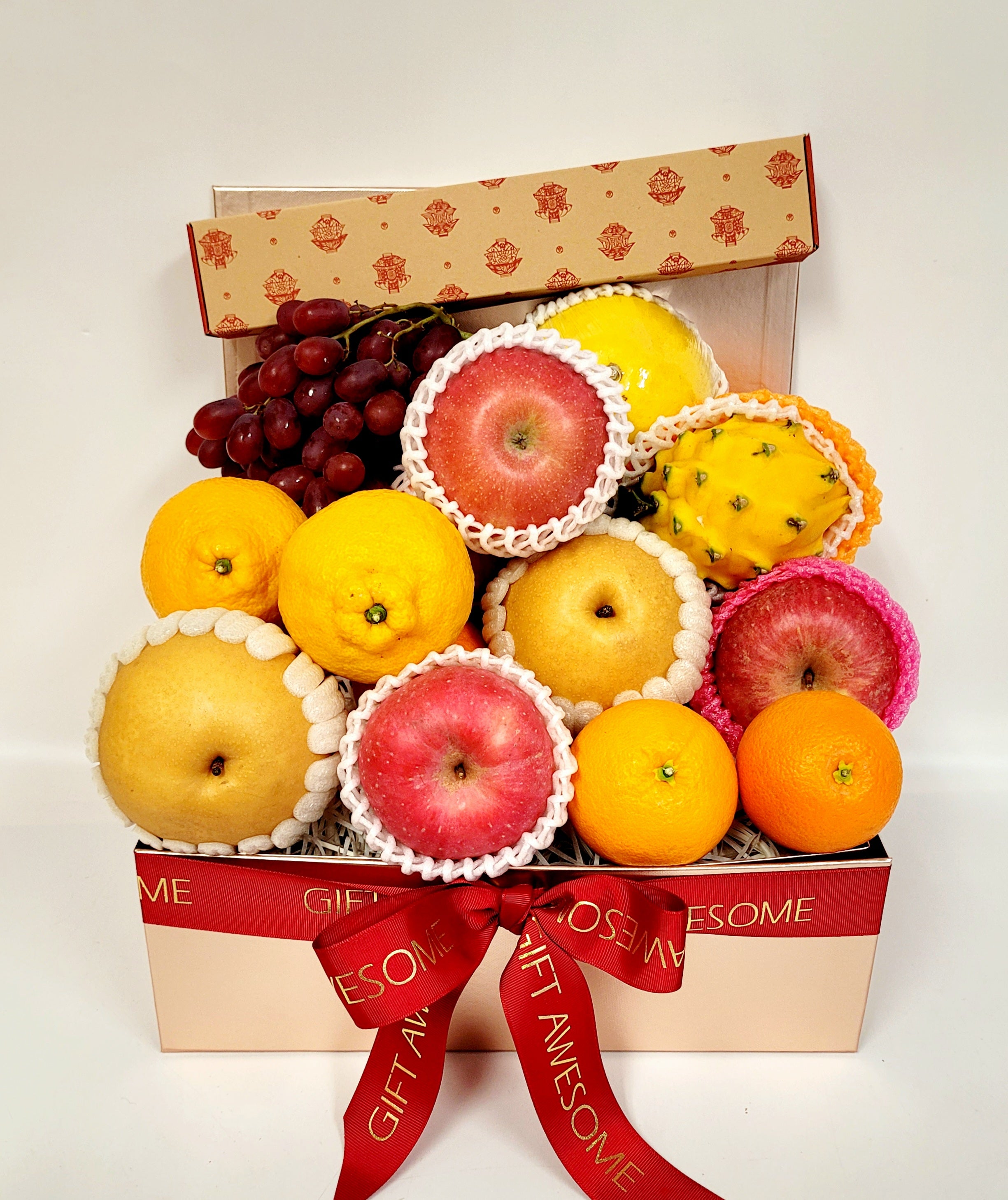Rose Gold Fresh Fruit Hamper Gift Awesome